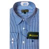 Menova 100% Cotton Navy White Check Slim Fit Formal Shirt (086)