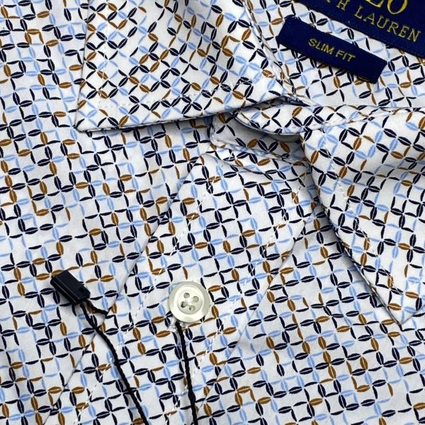 Alternative view of "Ralph Lauren Slim Fit Men's Formal Shirt – Orange Black Printed Design, 100% Cotton, No Pocket"(133)