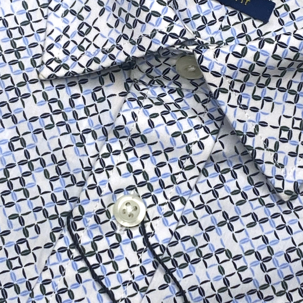 Alternative view of "Ralph Lauren Men's Slim Fit Formal Shirt – 100% Cotton, Sky Blue & Dark Green Print, No Pocket"(134)