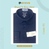 "CK Men's Slim-Fit Formal Shirt - 100% Cotton Poplin, Dark Navy, No Pocket (151)