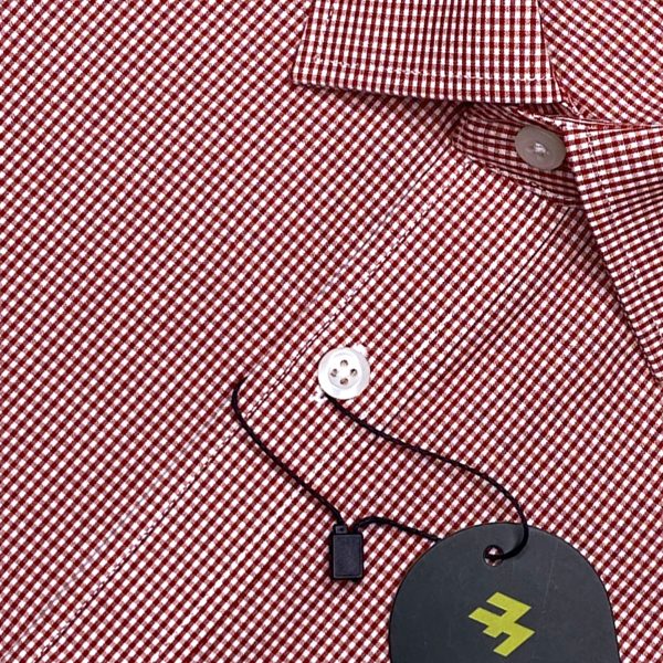 Alternative view of Menova Custom Fit Red & White Jury Check Formal Shirt for Men – Premium Cotton with Chest Pocket – Code: 174