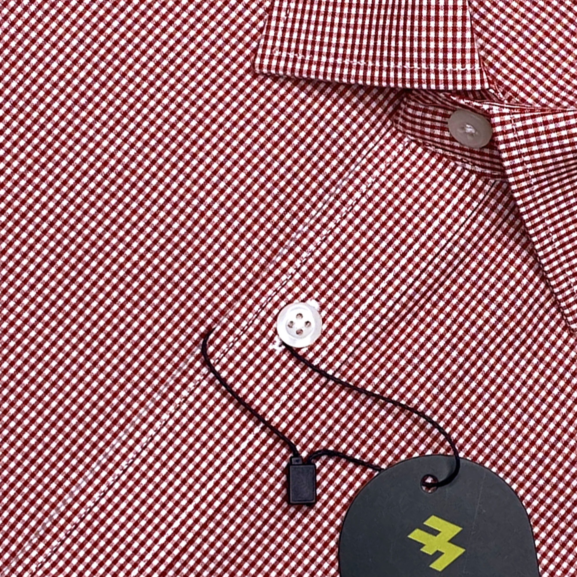 Menova Custom Fit Red & White Jury Check Formal Shirt for Men – Premium Cotton with Chest Pocket – Code: 174 - Image 2
