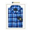 Menova Regular Fit 100% Cotton Blue Check Casual Shirt With Chest Pocket– Code 178