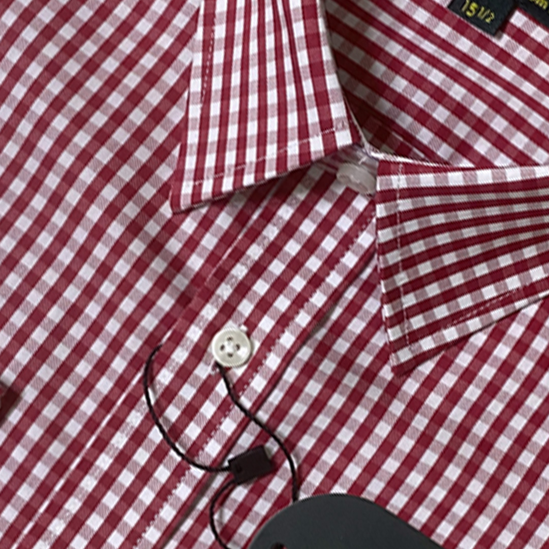 Maroon & White Premium Check Shirt – 100% Arvind Glazy Cotton | Modern Fit-063 - Image 2