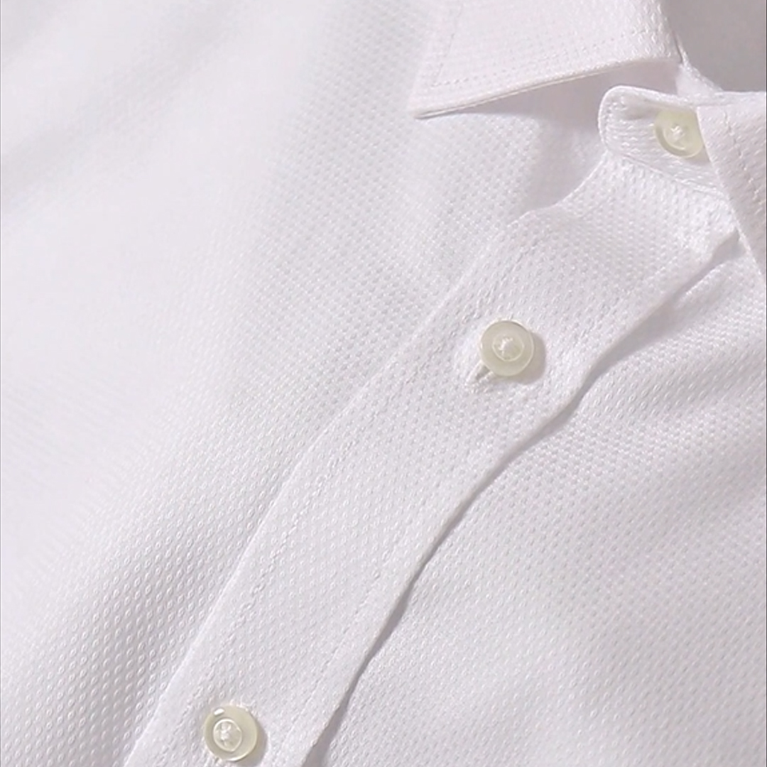 Menova Premium White Jacquard 100% Cotton Modern Fit Formal Shirt with Pocket-187 - Image 2