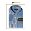 Menova 100% Cotton Blue Multi-Check Modern Fit Formal Shirt with Pocket – Code 069