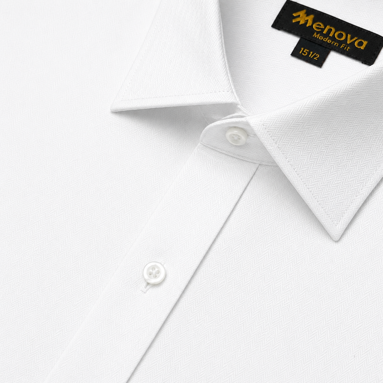 White Herringbone Premium Formal Shirt