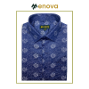 Menova Navy Blue Floral Jacquard Premium Shirt (2)(1)