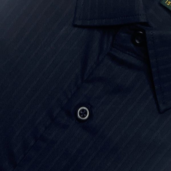 Menova Black Subtle Stripe Jacquard Premium Formal Shirt
