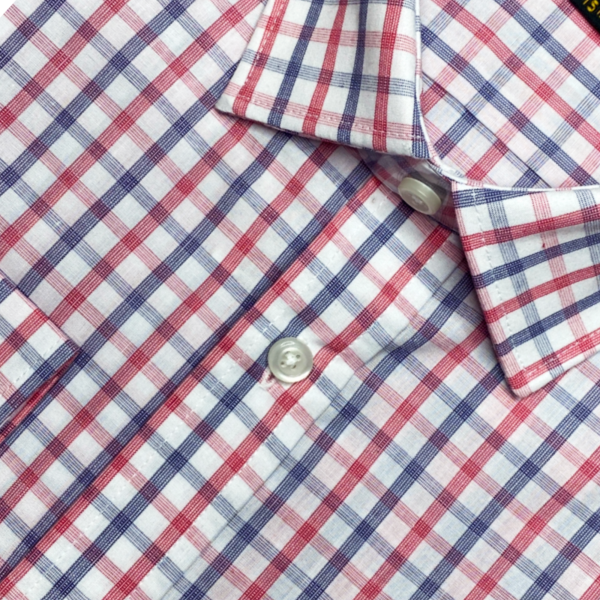 Red White Check Formal Shirt