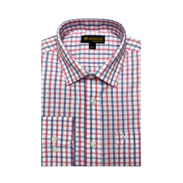 Red White Check Formal Shirt