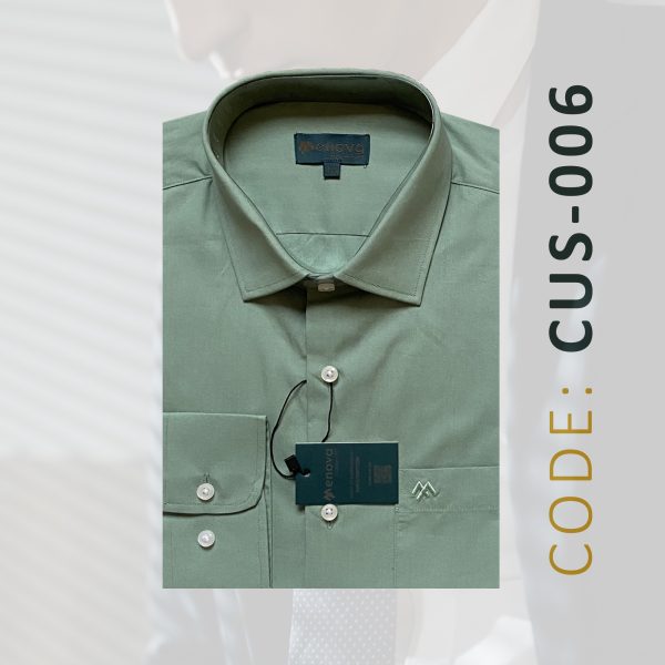 Menova 100% Cotton Pastel Green Modern Fit Formal Shirt Code 006