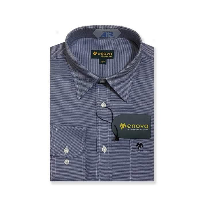 Menova 100% Cotton Grey Fancy Regular Fit Formal Shirt | Code 051