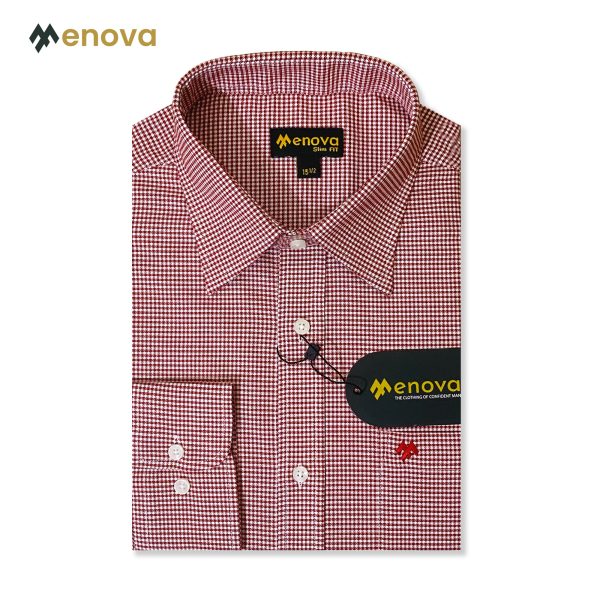 Red White Juri Check Slim Fit Casual Shirt