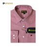 Maroon White Gingham Slim Fit Formal Shirt