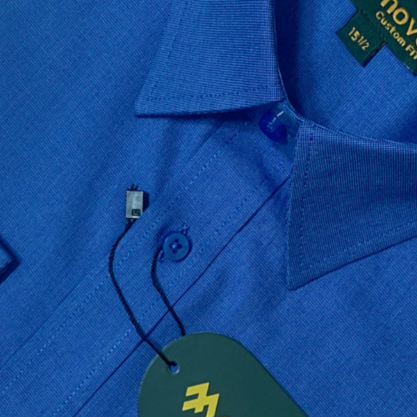 Alternative view of Menova 100% Cotton Premium Fancy Royal Blue Modern Fit Formal Shirt with Chest Pocket | Code 067