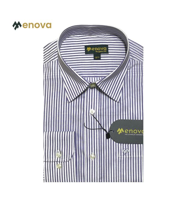 Navy White Stripe Formal Shirt