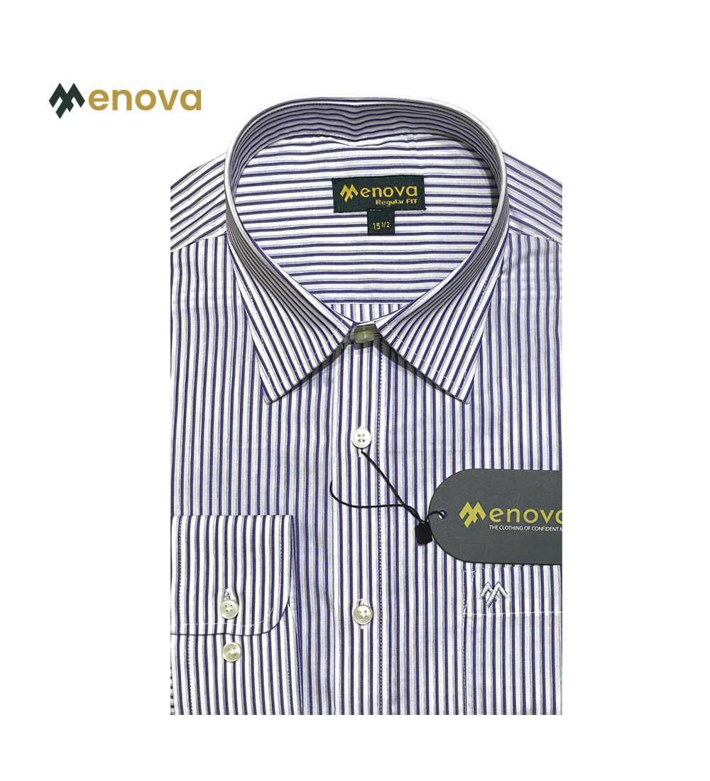 Navy White Stripe Formal Shirt
