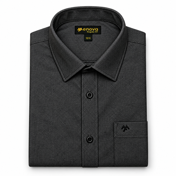 Charcoal Jacquard Formal Shirt