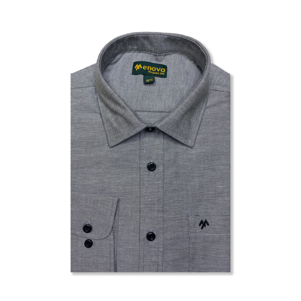 Dark Grayish Olive Jacquard Formal Shirt
