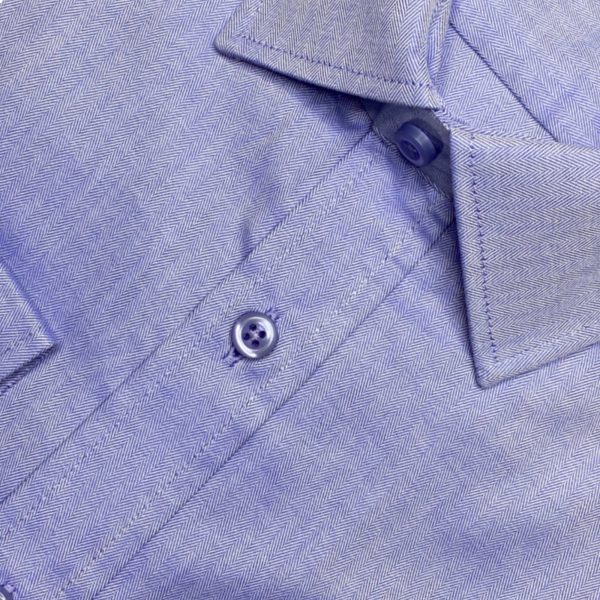 Light Navy Herringbone Formal Shirt