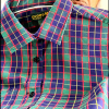 Red Navy Green Tartan Check Casual Shirt