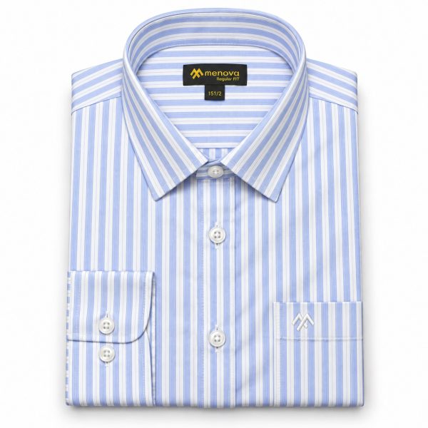 Sky White Fancy Stripe Formal Shirt